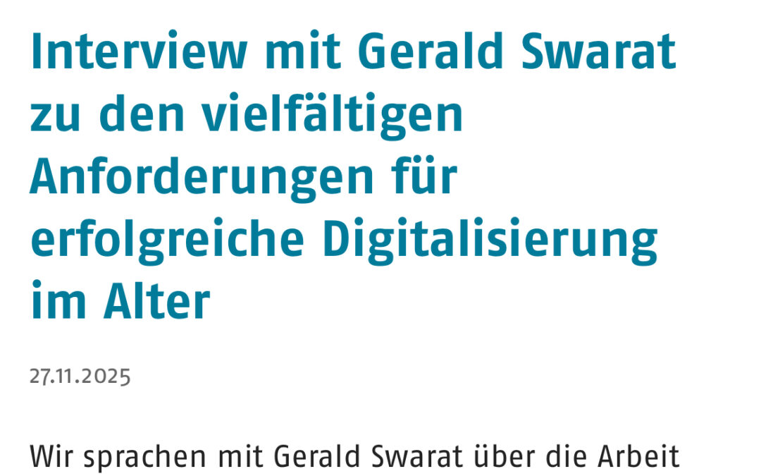 Interview über eine Digitale Agenda für ältere Menschen